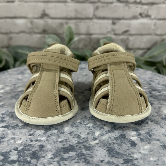 The Children’s Place - Tan Soft Fabric Strappy Comfort Sandals - Infant 0-6 mos. - Picture 2 of 9